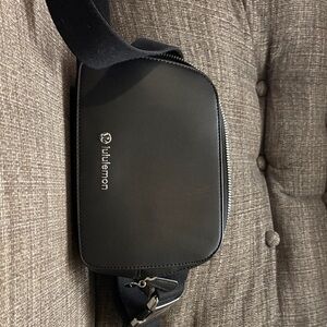 lululemon athletica Black Belt Bag vegan leather material